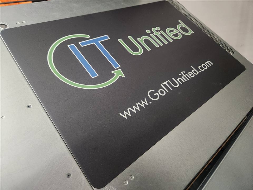 IT Unified sticker on a client server